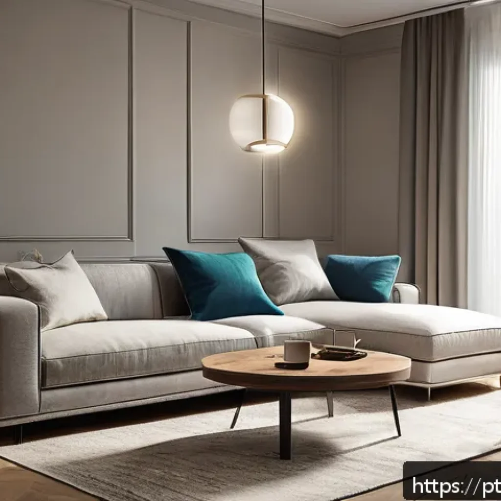 홈디자인 설계 도구 활용법 - A modern living room interior designed using 3D modeling software, featuring realistic textures and ...