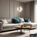 Home 20 홈디자인 설계 도구 활용법 - A modern living room interior designed using 3D modeling software, featuring realistic textures and ...