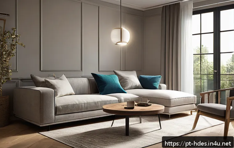 홈디자인 설계 도구 활용법 - A modern living room interior designed using 3D modeling software, featuring realistic textures and ...