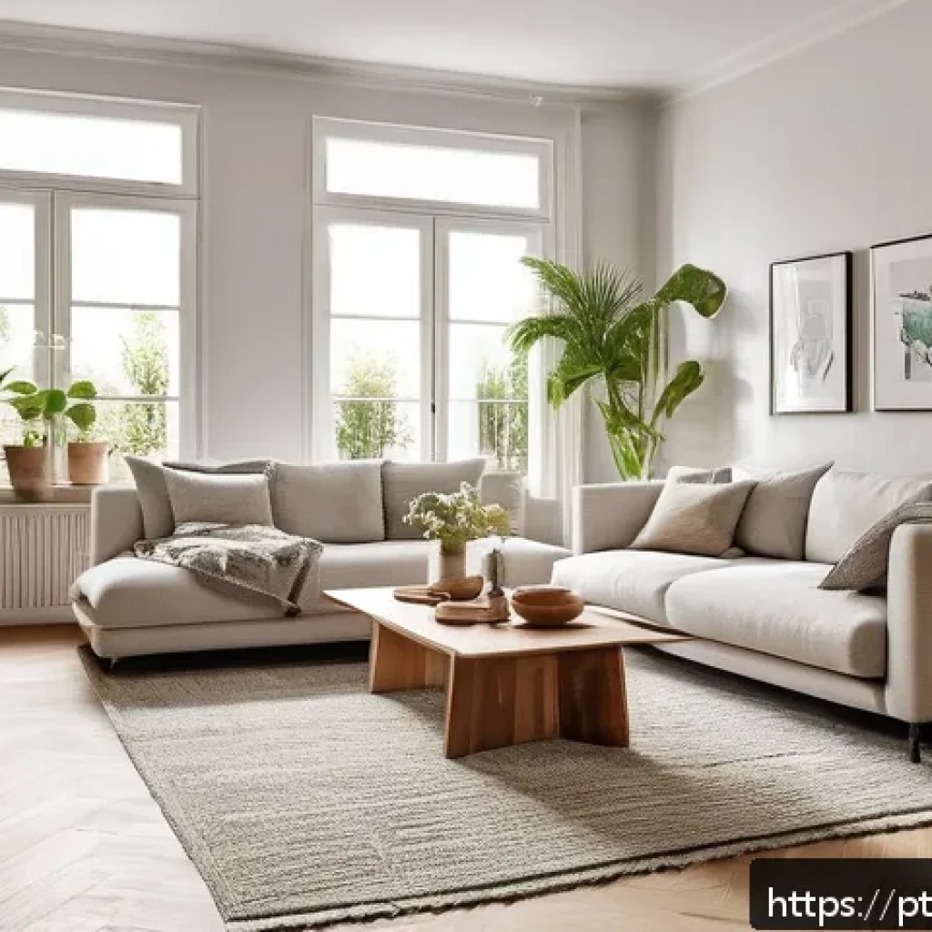 홈디자인 실무 교육 프로그램 추천 - A cozy and stylish living room interior blending minimalism with personal touches, featuring a clean...