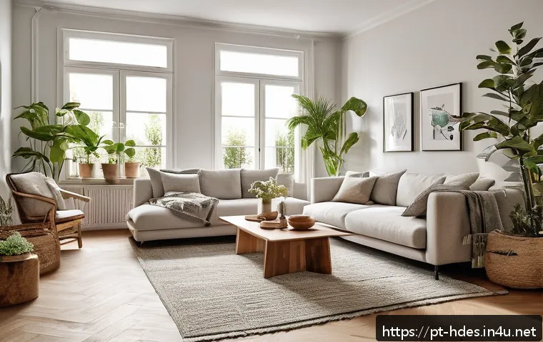 홈디자인 실무 교육 프로그램 추천 - A cozy and stylish living room interior blending minimalism with personal touches, featuring a clean...