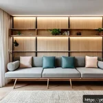Home 18 홈디자인 현장에서의 문제 해결 사례 - A compact, modern São Paulo apartment living room designed as a multifunctional space, featuring cus...