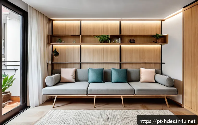 홈디자인 현장에서의 문제 해결 사례 - A compact, modern São Paulo apartment living room designed as a multifunctional space, featuring cus...
